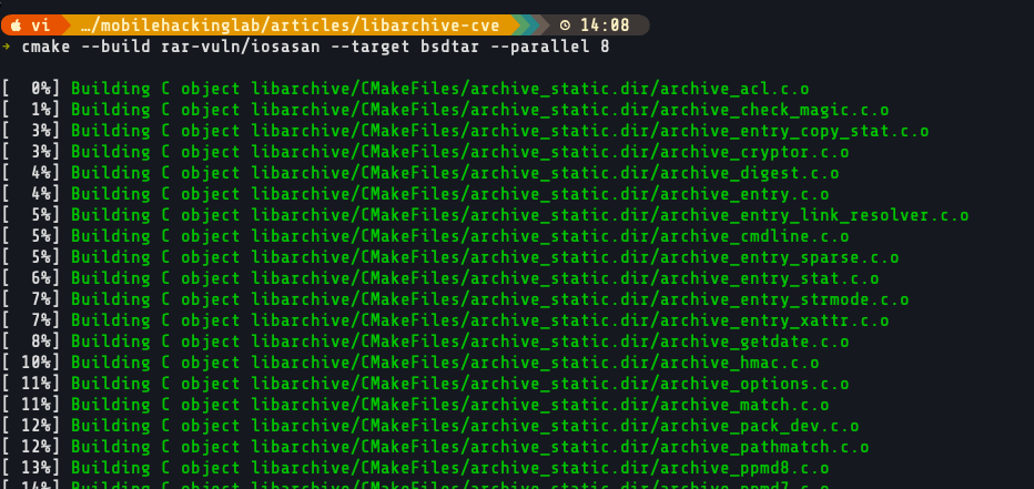 Cross-compiling libarchive and bsdtar for iOS arm64